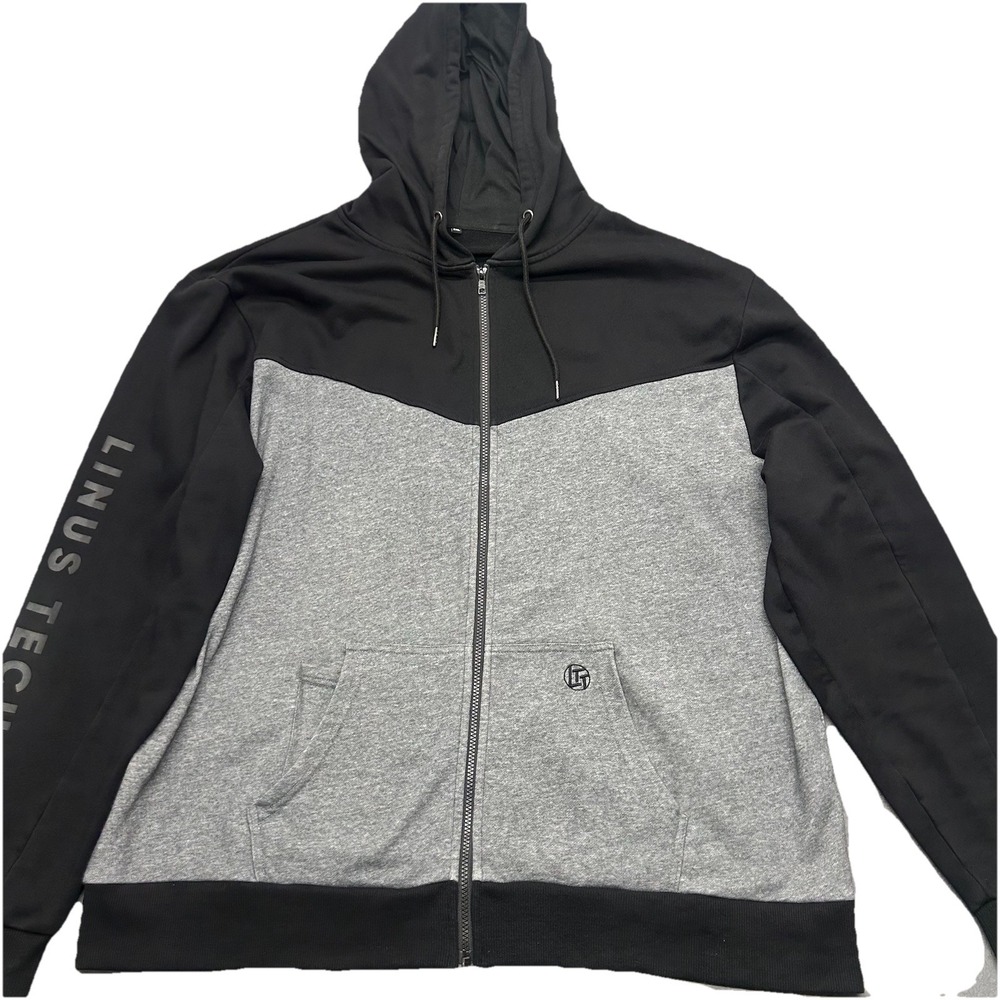 Linus Tech Tips Stealth Hoodie‎ Pro 3XL Gray Black Tech Cell Phone Pocket Zip Up